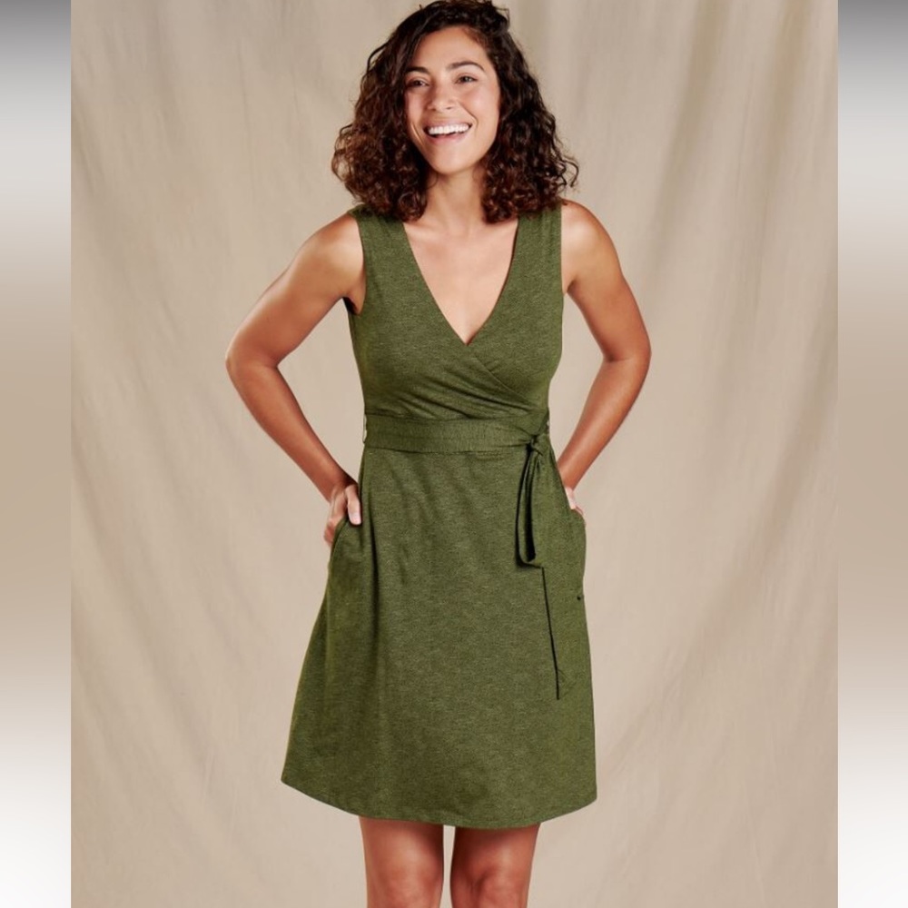 Toad&Co Olive Green Midi Dress